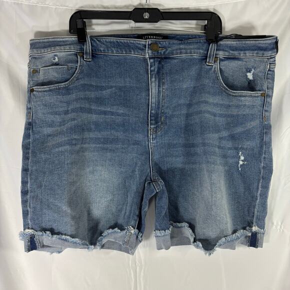 Liverpool Los Angeles Pants - Liverpool Los Angeles Women’s Marley Monet Girlfriend Denim Shorts Size 24W